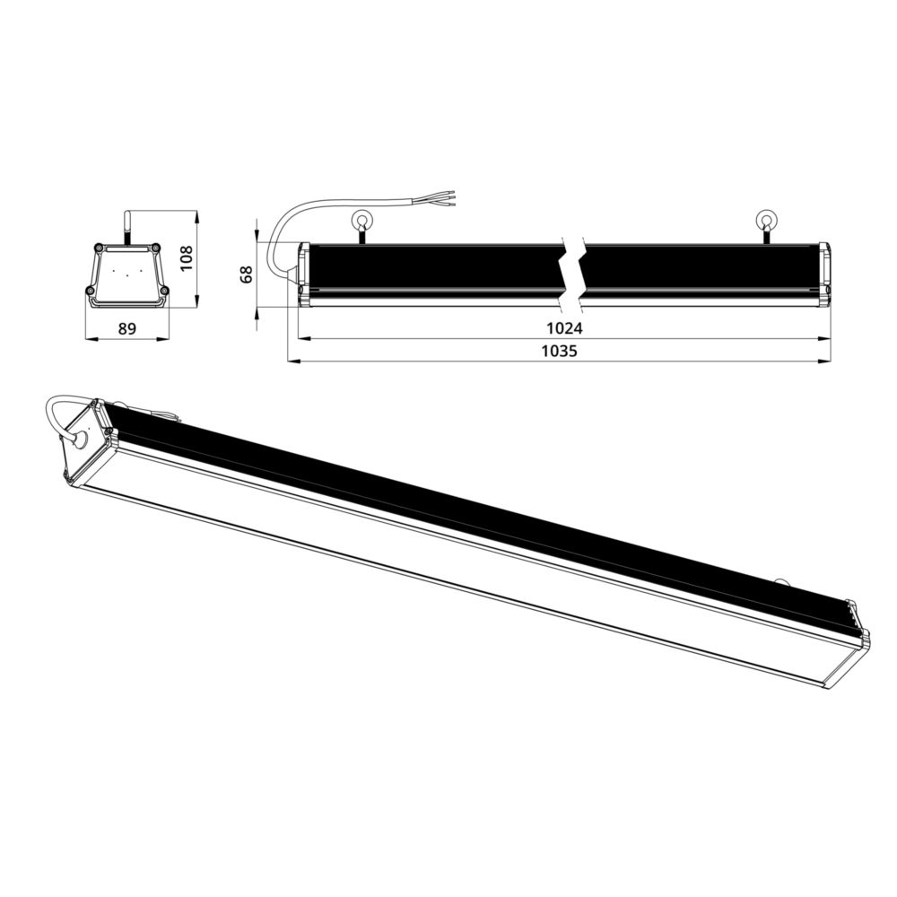 Т-Линия v2.0 60 Оптик 1000мм CRI70 3000К 25°