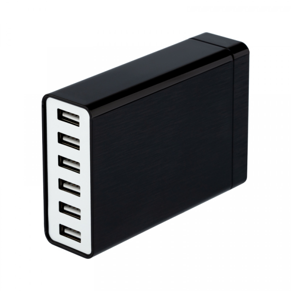Сетевое зарядное устройство REXANT 6хUSB, 1000mA, черное 16-0287