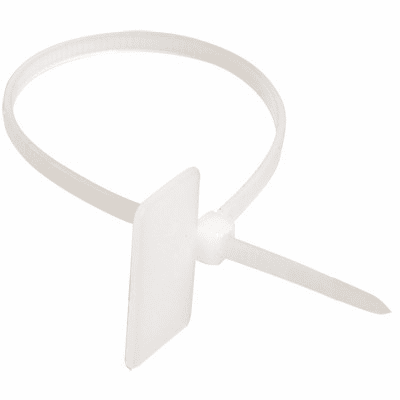 Хомут (стяжка) с площадкой ХП1  3.0 х 200  белый  (100шт)  IEK UHH61-3-200-100