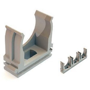 Держатель с защелкой для жестких и гофрированных труб D20мм (100/1000шт) (кратно 100)