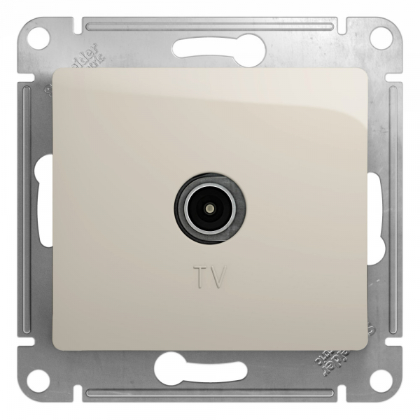 Glossa Молочный Розетка ТВ проходная 4DB, механизм IP20 скрытая установка GSL000992