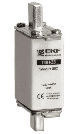 Плавкая вставка предохр. габ.    00С  100А EKF ППН-33