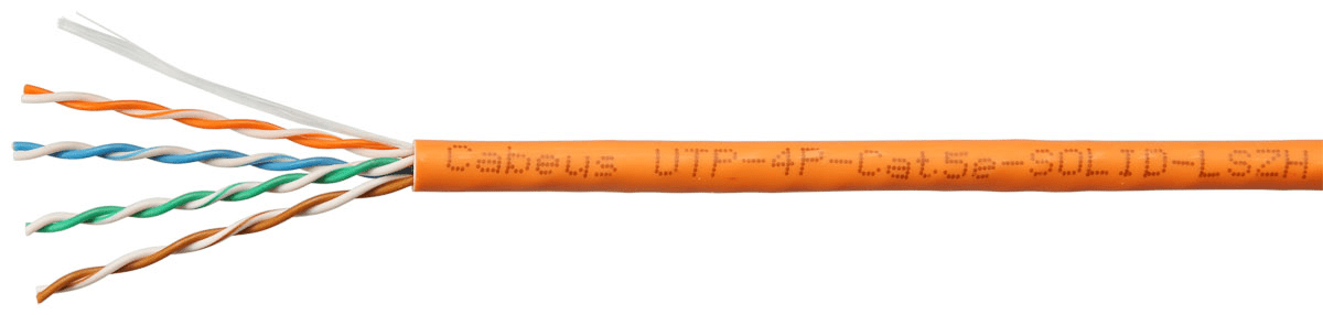 UTP 4x2х24AWG solid, LSZH, CAT5e 305м серый внутренний IEK ITK
