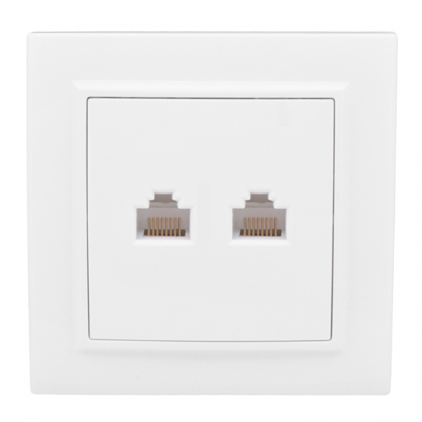 EKF  Минск  Белый Розетка RJ-45 2-местная скрытая установка ERK02-035-10
