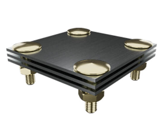 Соединитель крестообразный для полосы шириной до 40мм. Три пластины. Гальваническое цинкование