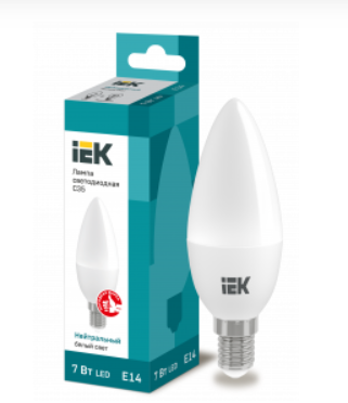 Светодиодная лампа IEK C35 7Вт 230В 4000К E14