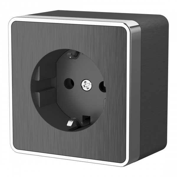 Werkel Gallant Графит Рифленый Розетка с заземляющими контактами WL15-02-01/ a041396