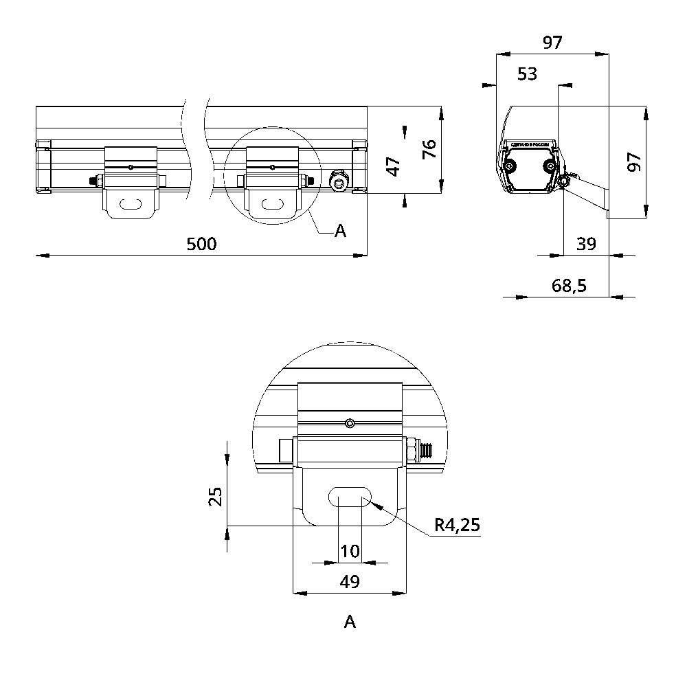 Антибликовый козырек. Барокко S (500мм)