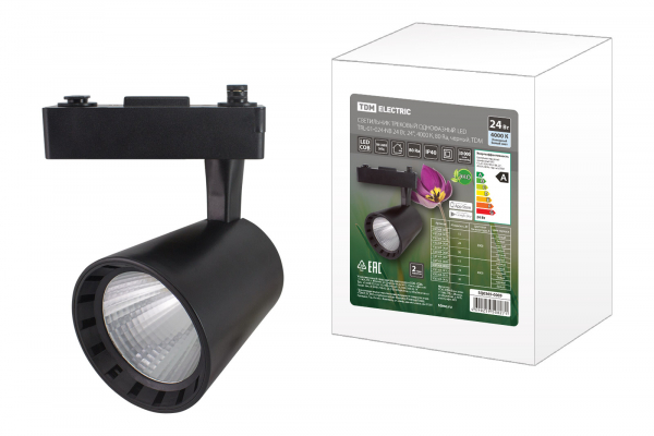 Светильник трековый TDM LED TRL-01-024-NB 24 Вт, 24град, 4000 К, 80 Ra, черный однофазный