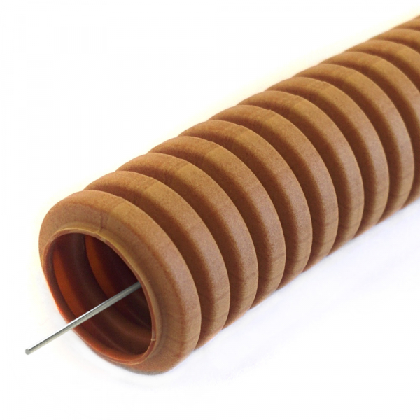 Труба гофрированная ПВХ легкая 350 Н бук с/з д25 (10 м/уп) Промрукав (кратно 10)