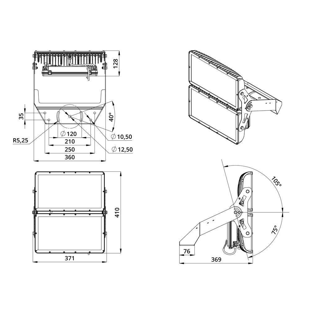 Прожектор 250 X Оптима CRI70 3000К 30°