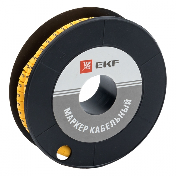 Маркер-кабельный 4,0кв.мм "3"(к-500ед) (ЕС-2) EKF