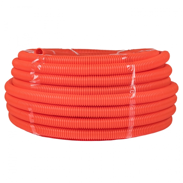Труба гофр.ПНД с зондом оранжевая d32мм (50м)EKF Plast (кратно 50)