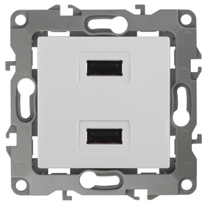 ЭРА  Эра12  Белый  Устройство зарядное USB, 5В-2100мА  12-4110-01 Б0027491