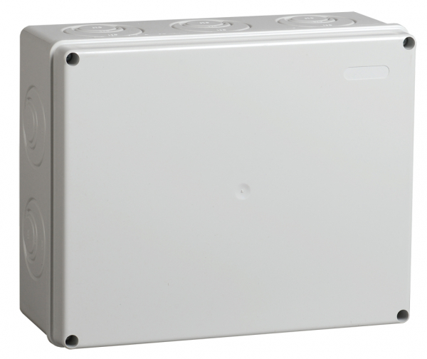 Коробка распаячная КМ41271 для о/п 240х195х90 мм IP44 (RAL7035, кабельные вводы 5 шт) IEK