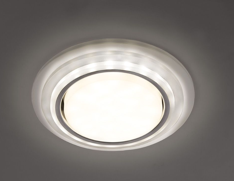 Светильник точечный Feron CD5023 круг 20LED*2835 SMD 4000K, 15W GX53, без лампы, матовый, хром