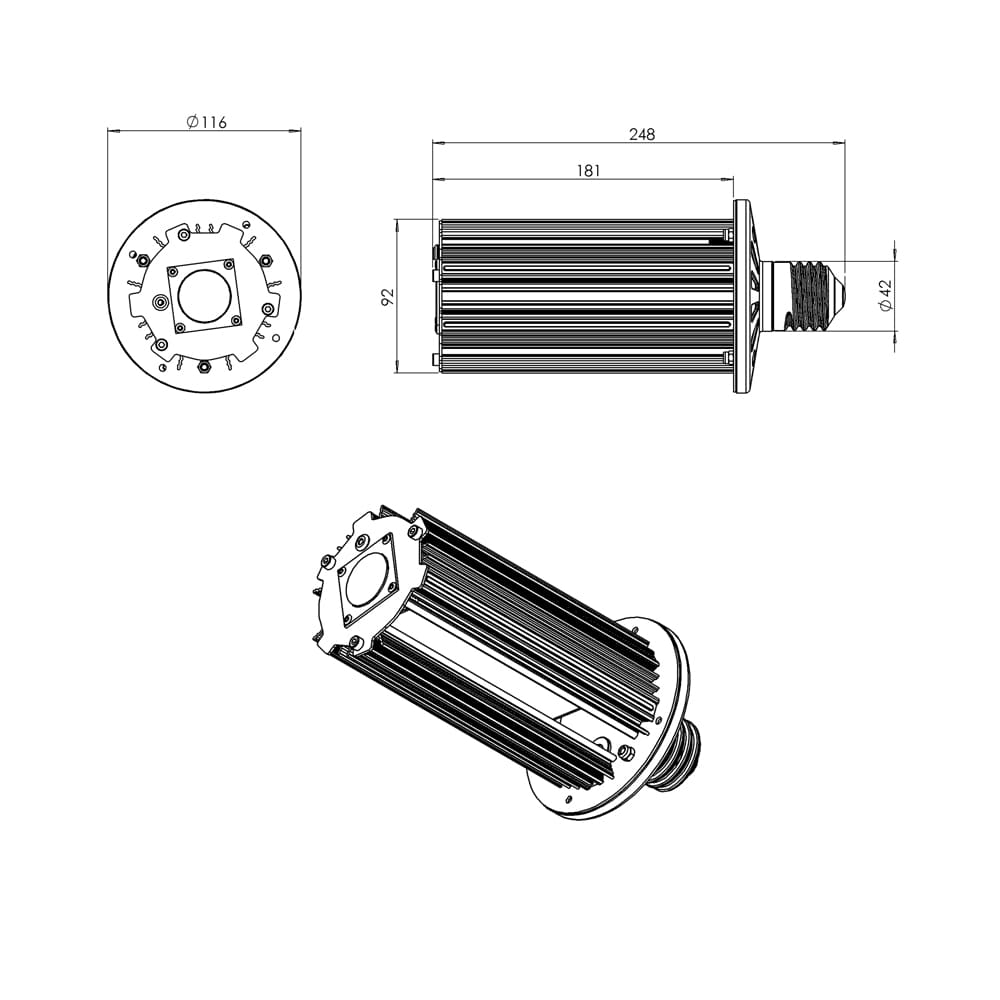 Светодиодная лампа ПромЛед КС Е40-М 60 6500К