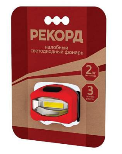 Фонарь налобный светодиодный Фотон SH-350 (2Вт, 3xLR03 в комплекте) 3 режима, рассеянный свет, красный