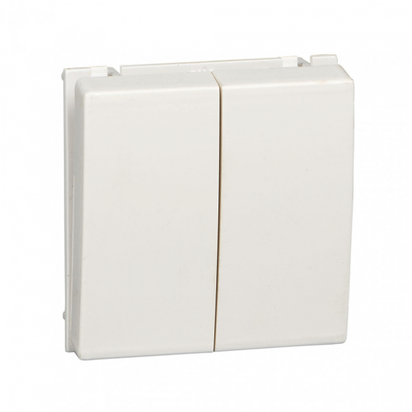 Выключатель  цвет белый PAL9010  45х45  2-клавишный (2 модуля)  Schneider Electric  Wessen45  VN5U-242-BE