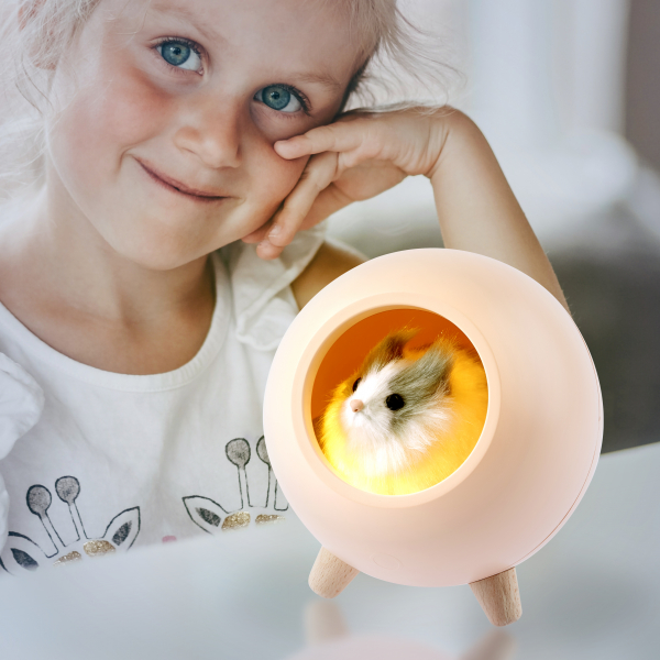 ЭРА Детский ночник - светильник  NLED-468-1W-P хомяк розовый IP20