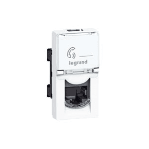 Legrand  Mosaic  Белый  Розетка механизм RJ45 FTP категория 5е 1 модуль 076552