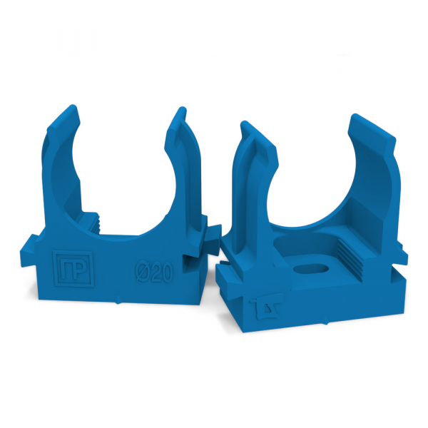 Крепеж-клипса для труб для монтажного пистолета синяя д20 в малой упаковке (10шт/900шт уп/кор) Промрукав
