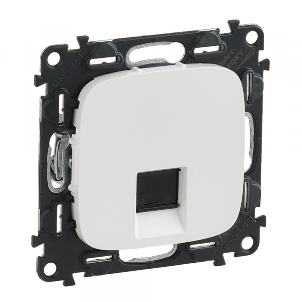 Legrand 753742 Valena ALLURE.Информационная розетка одиночная RJ45 Кат.6 UTP.С лицевой панелью.Белая