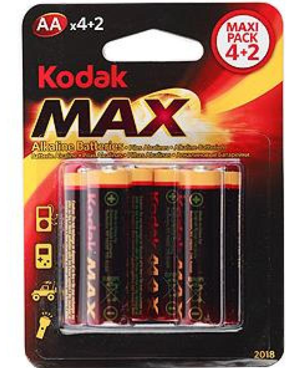 Элемент питания Kodak MAX LR6-4+2BL (кратно 6)