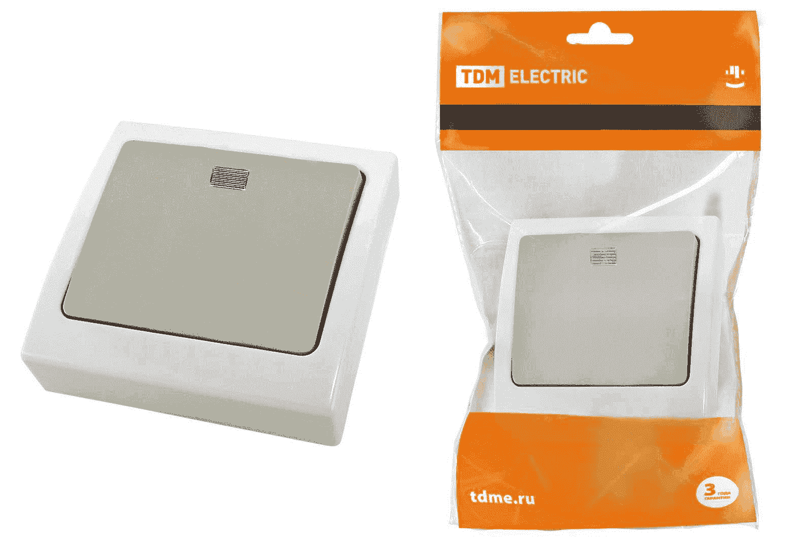 TDM  Вуокса Выключатель 1-клавишный скрытая установка IP54 10А SQ1803-0101