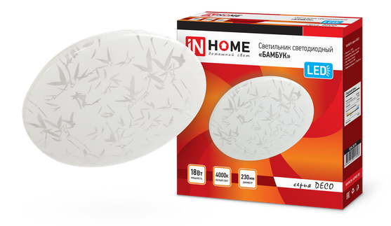 Светильник светодиодный IN HOME DECO 18Вт 230В 4000К 1170лм 230мм бамбук