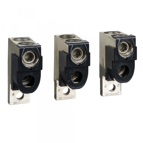 Клеммы  Schneider Electric  алюминиевые (3шт.)+ пол. раздел. (2X50-120ММ2) 250A LV429218