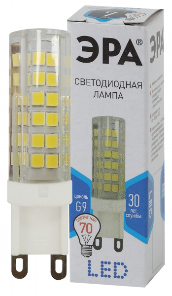 Светодиодная лампа ЭРА G9 7Вт 220В 4000К