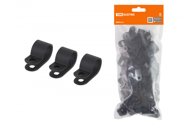 Серьга для кабеля D16 (черная) СКН-16 (100 шт) TDM