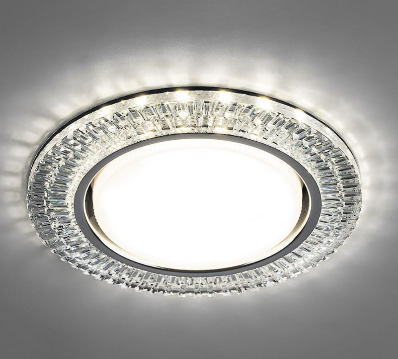 Светильник точечный FERON CD4033 20LED*2835 SMD 4000K, 15W GX53, без лампы, прозрачный, хром