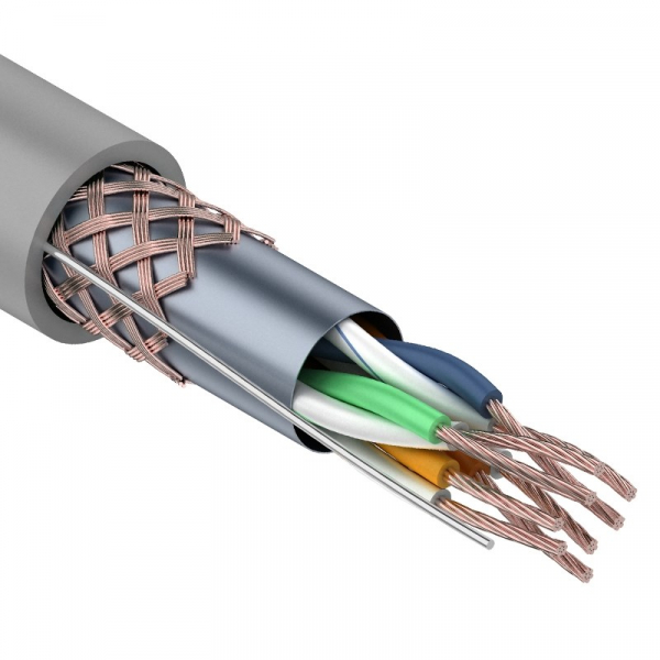 Кабель SFTP 4PR 24AWG, CAT5e, STRANDED (бухта 305 м)  01-0343 REXANT
