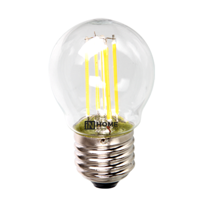Лампа светодиодная LED-ШАР-deco 9Вт 230В Е27 4000К 810Лм прозрачная IN HOME