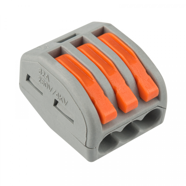 REXANT 222-413 Клемма 3-проводная универсальная многоразовая (0,08-2,5 (4) мм2) 50шт. 07-5253-4 (кратно 50)