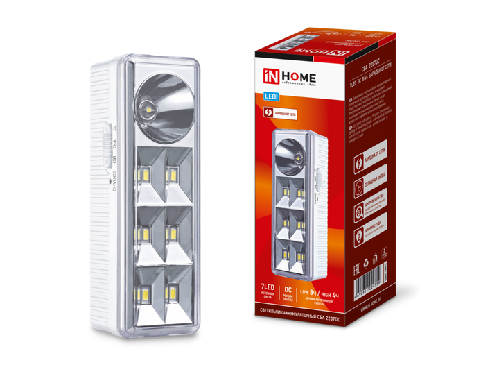Светильник IN HOME СБА 2207DC аварийный 6+1LED 1.0Ah lithium battery DC