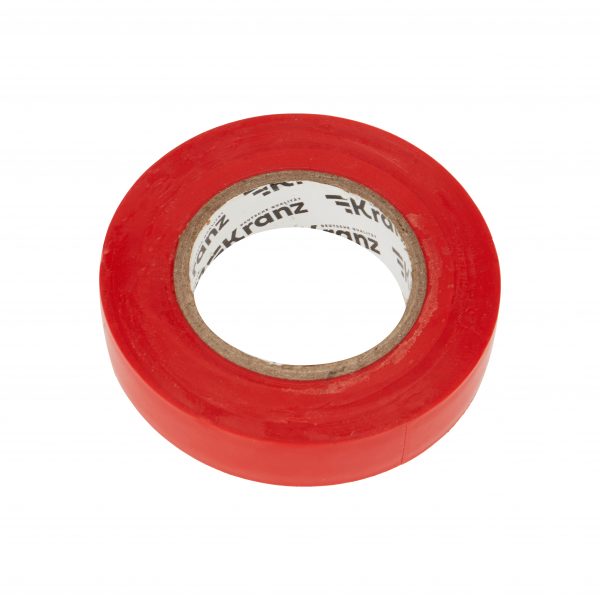 Изолента ПВХ KRANZ 0.13х15 мм, 25 м, красная (5 шт./уп.) KR-09-2104 (кратно 5)