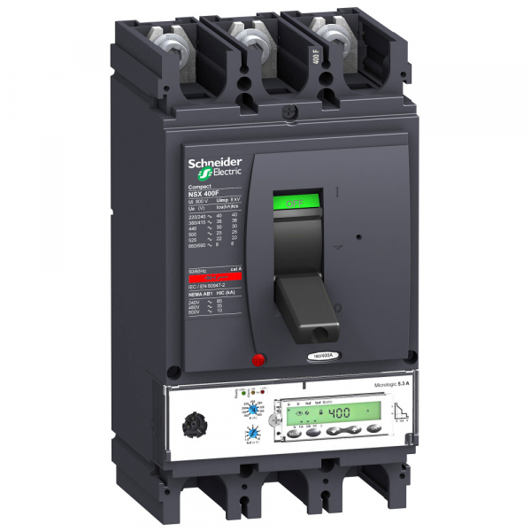 Выключатель автоматический  Schneider Electric  3П  400А  36кА  MICR.5.3 A  Compact_NSX