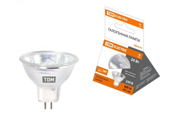 Галогенная лампа  TDM  MR16  20Вт  230В  GU5.3