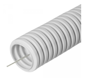 Труба ПВХ гофрированная с протяжкой 16мм серая легкая УралПласт (кратно 10)