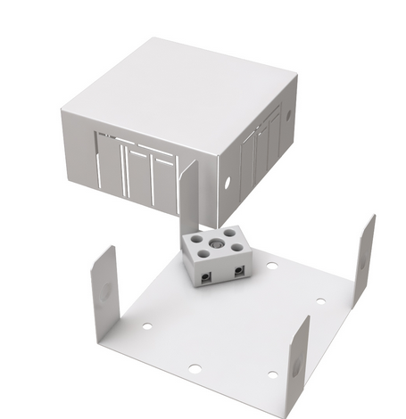 PTK-Accessories КМОМ (4к х 2,5мм) 75х75х37 IP 31 ПожТехКабель (070-026) - Коробка монтажная огнестойкая металлическая , 4 контакта для кабеля до 2,5 мм2  (4к х 2,5мм) Размеры ДхШхВ 75х75х37