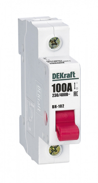 Выключатель Нагрузки  1П 100А  17004DEK  ВН-102 DEKraft