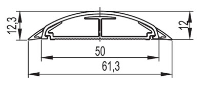 Канал напольный DKC 01031 50х12 мм CSP-F, белый (кратно 2)