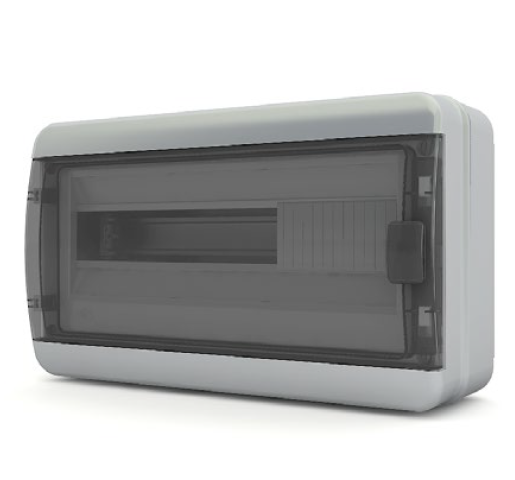 Бокс навесной 18 мод. IP65, прозрачная черная дверца BNK 65-18-3 Tekfor