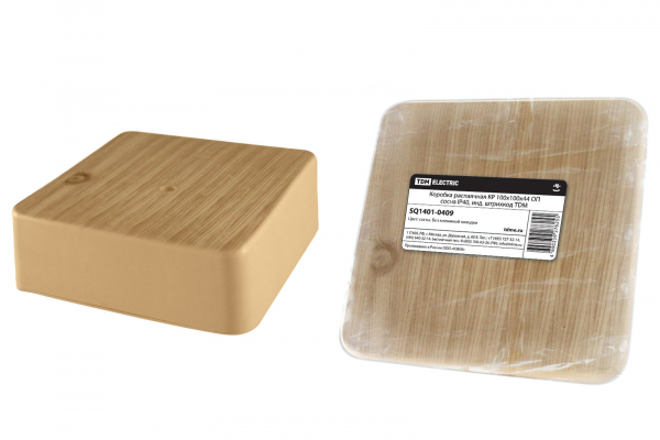 Коробка распаячная КР 100х100х44 ОП сосна IP40, инд. штрихкод TDM SQ1401-0409