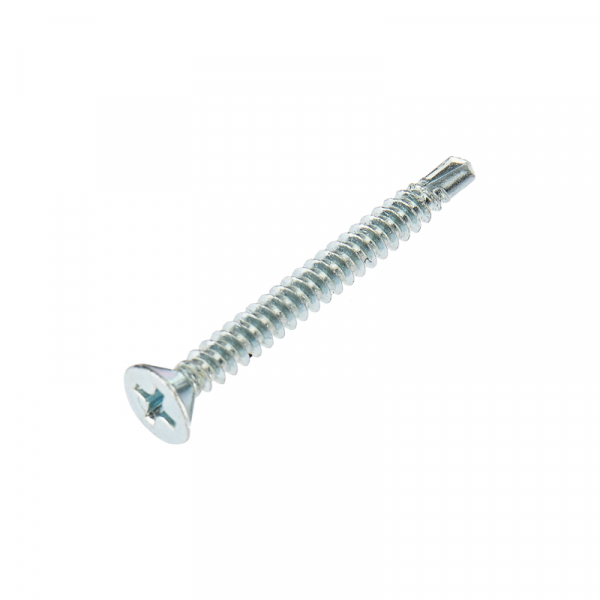 Саморез оконный KRANZ сверло, 3.9х38, белый цинк,  пакет (20шт.)