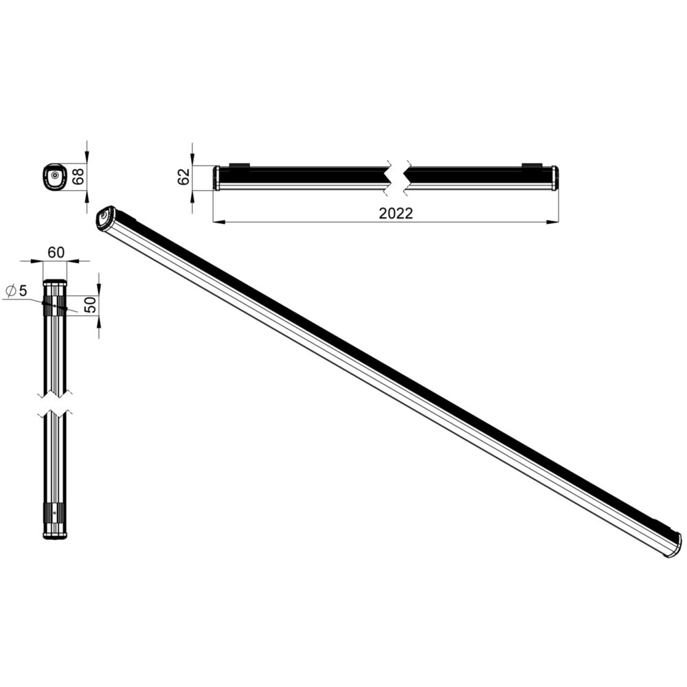 Т-Линия Оптима 40 2000мм Экстра CRI80 5000К Прозрачный