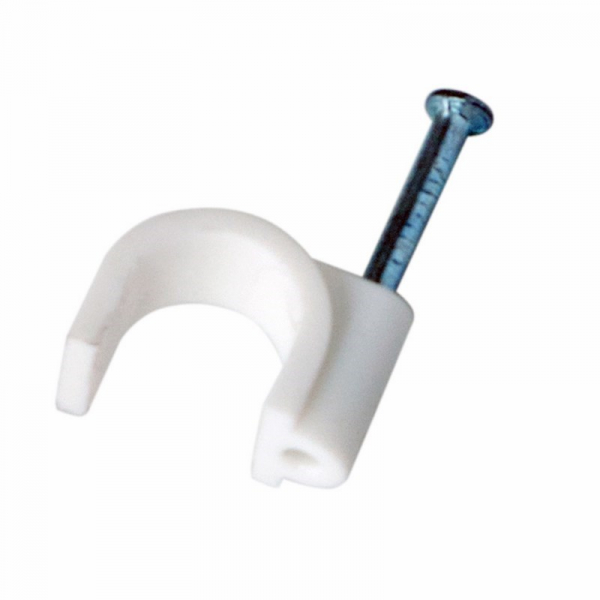 Скоба крепежная для кабеля  d10 (50 шт. в уп-ке) круглая пластиковая REXANT 07-4010